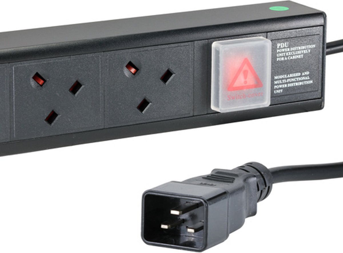 Cablenet 16 Way UK Vertical 1.5u PDU with IEC - C20 3m Feed