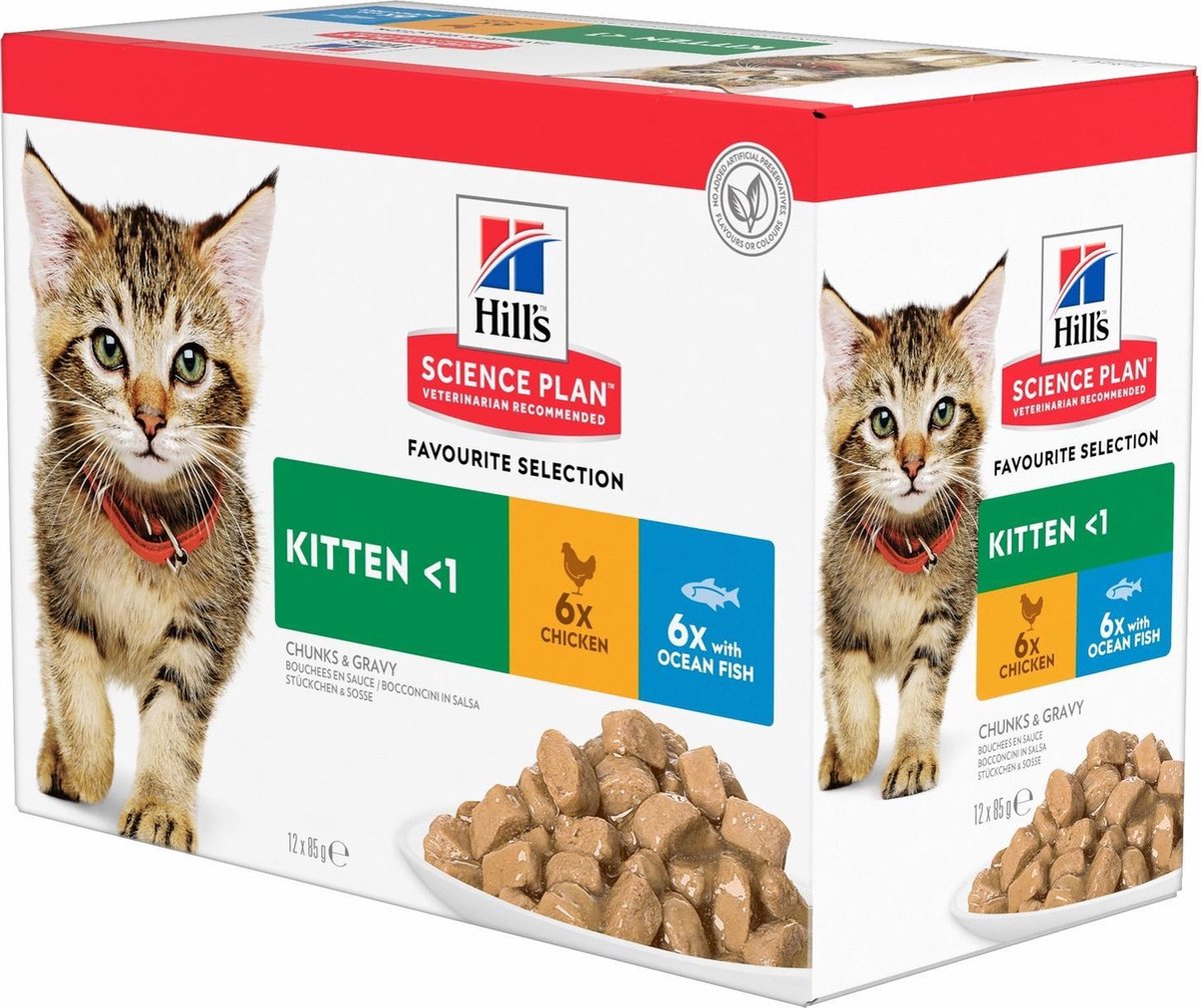 Hill's Science Plan Kitten para gatos - 48 x 85 g Selección de carne y pescado