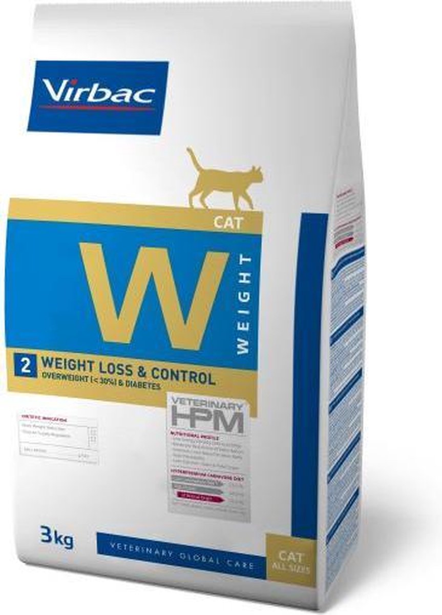 Virbac W2 Veterinary HPM Weight Loss and Control para gatos - 3 kg