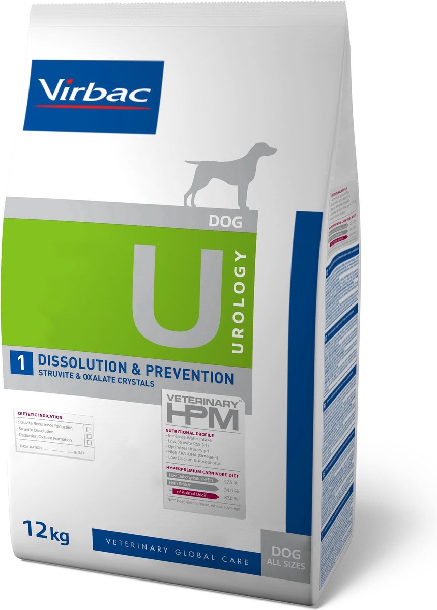 Virbac U1 Veterinary HPM Urology Dissolution & Prevention - 2 x 12 kg - Pack Ahorro