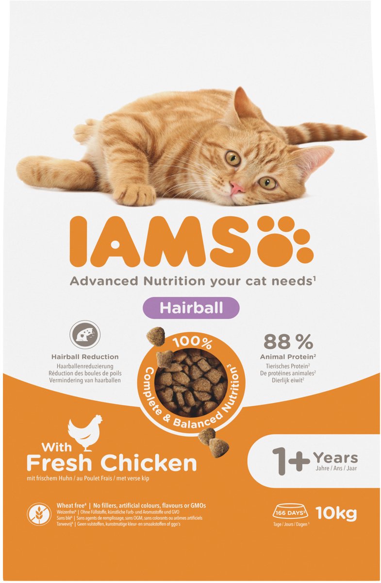 IAMS Advanced Nutrition Hairball con pollo - 10 kg