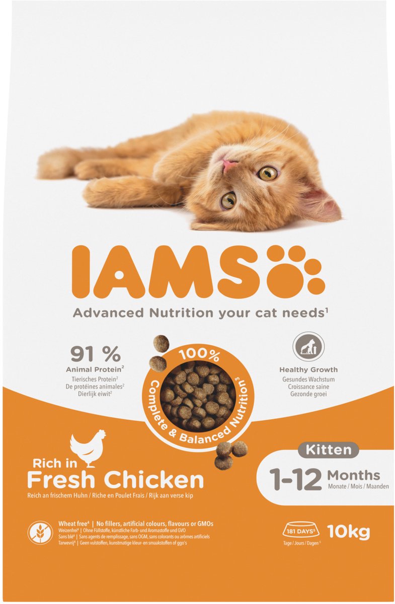 IAMS Advanced Nutrition Kitten con pollo fresco - 2 x 10 kg - Pack Ahorro