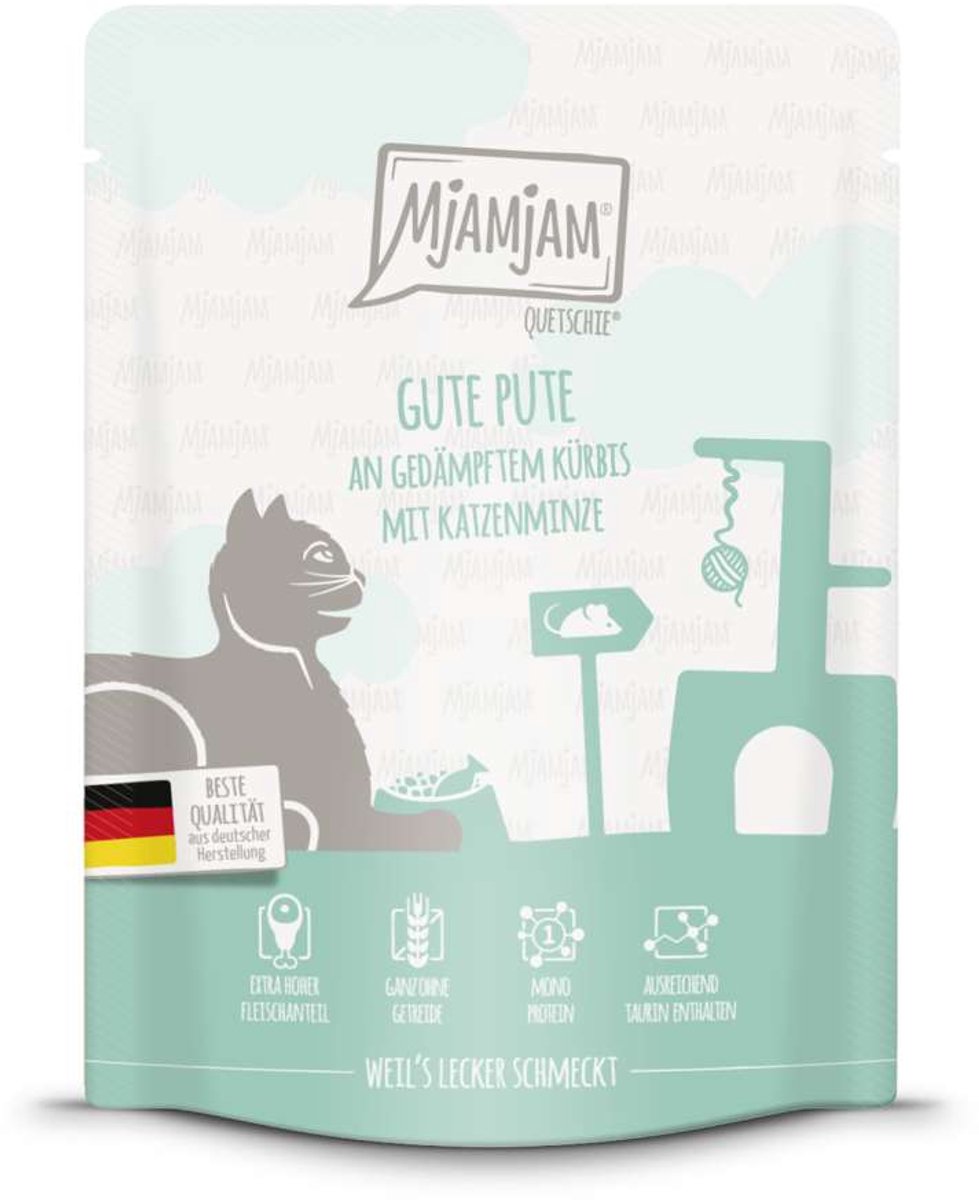 MjAMjAM Squeeze 24 x 300 g - Pack Ahorro - Pavo con calabaza al vapor
