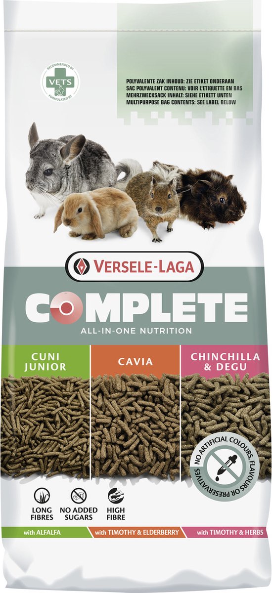 Versele-Laga Complete para chinchillas y degús - 2 x 8 kg - Pack Ahorro