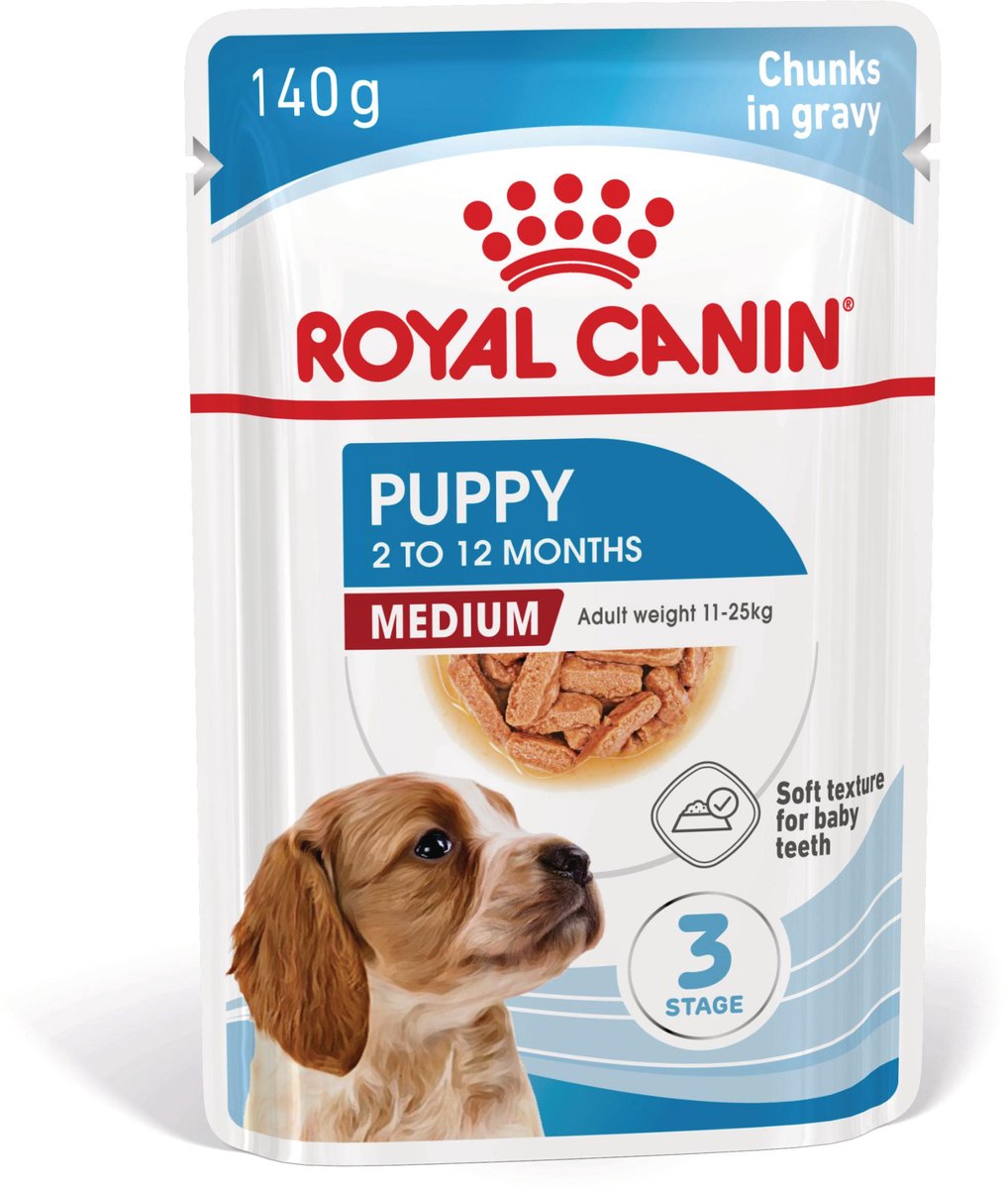 Royal Canin Medium Puppy en salsa - 20 x 140 g - Pack Ahorro