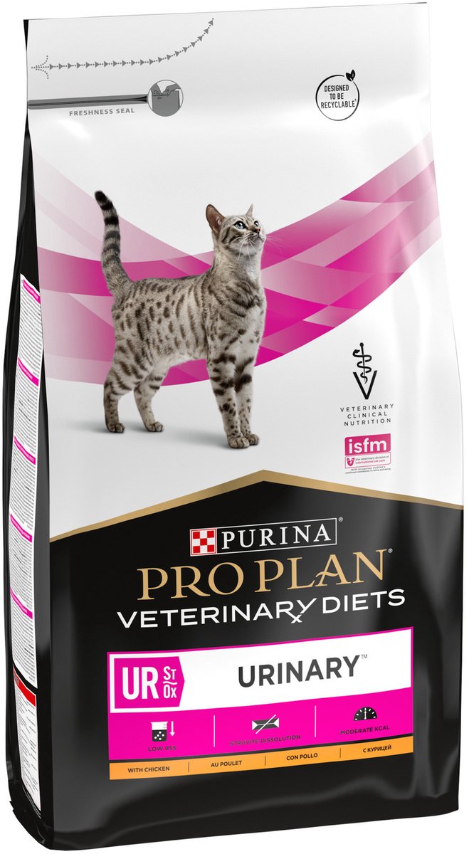 PURINA PRO PLAN Veterinary Diets Feline UR ST/OX Urinary pienso con pollo  - 2 x 5 kg - Pack Ahorro