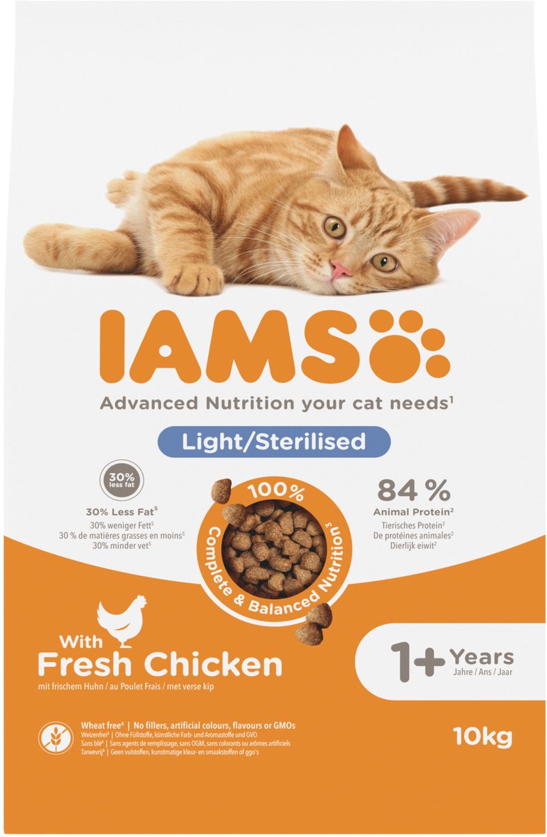 IAMS Advanced Nutrition Sterilised Cat con pollo - 2 x 10 kg - Pack Ahorro