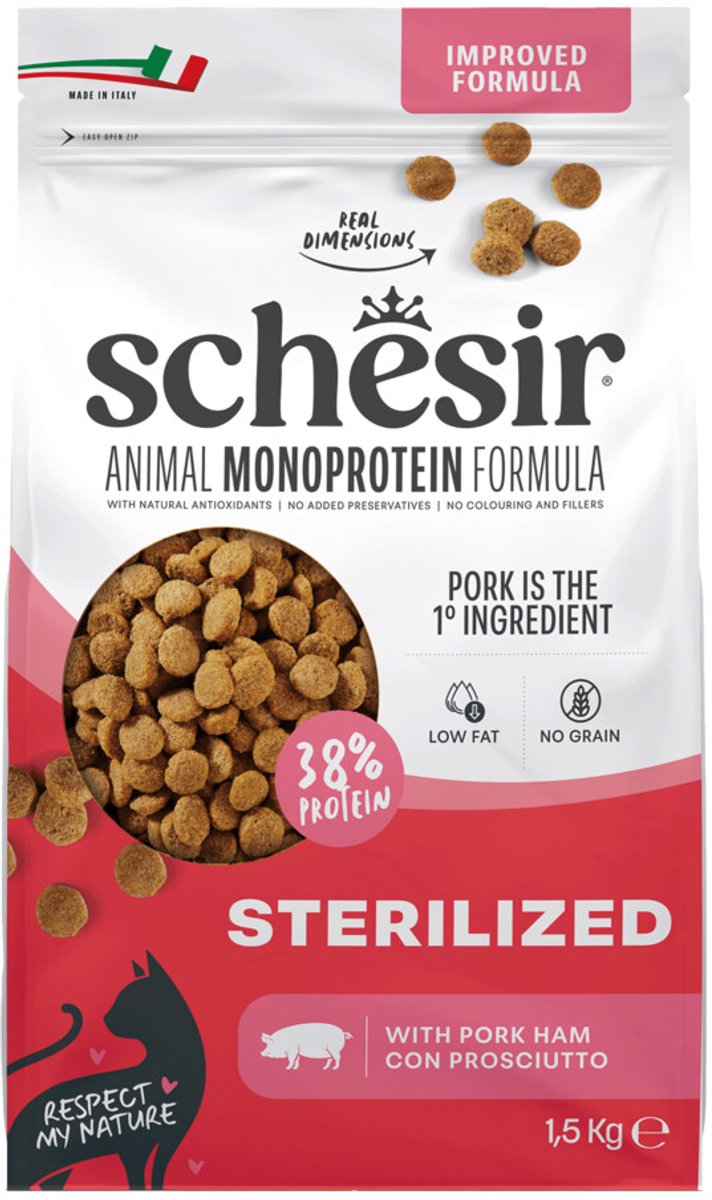 Schesir Sterilized & Light con jamón - 3 x 1,5 kg - Pack Ahorro