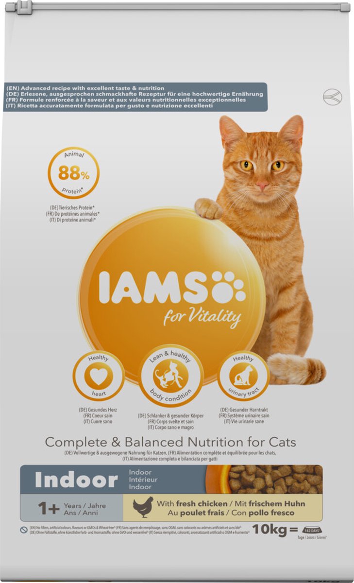 IAMS Advanced Nutrition Indoor Cat con pollo - 2 x 10 kg - Pack Ahorro