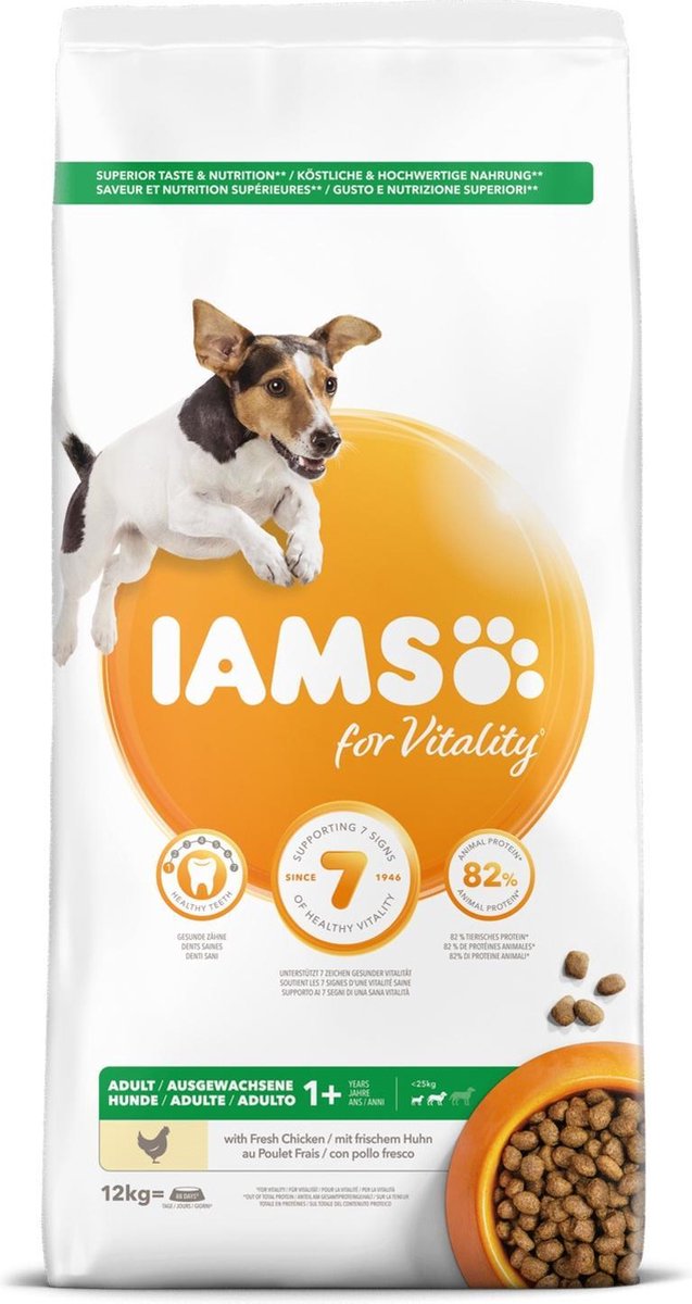 IAMS Advanced Nutrition Adult Small & Medium Dog con pollo - 2 x 12 kg - Pack Ahorro