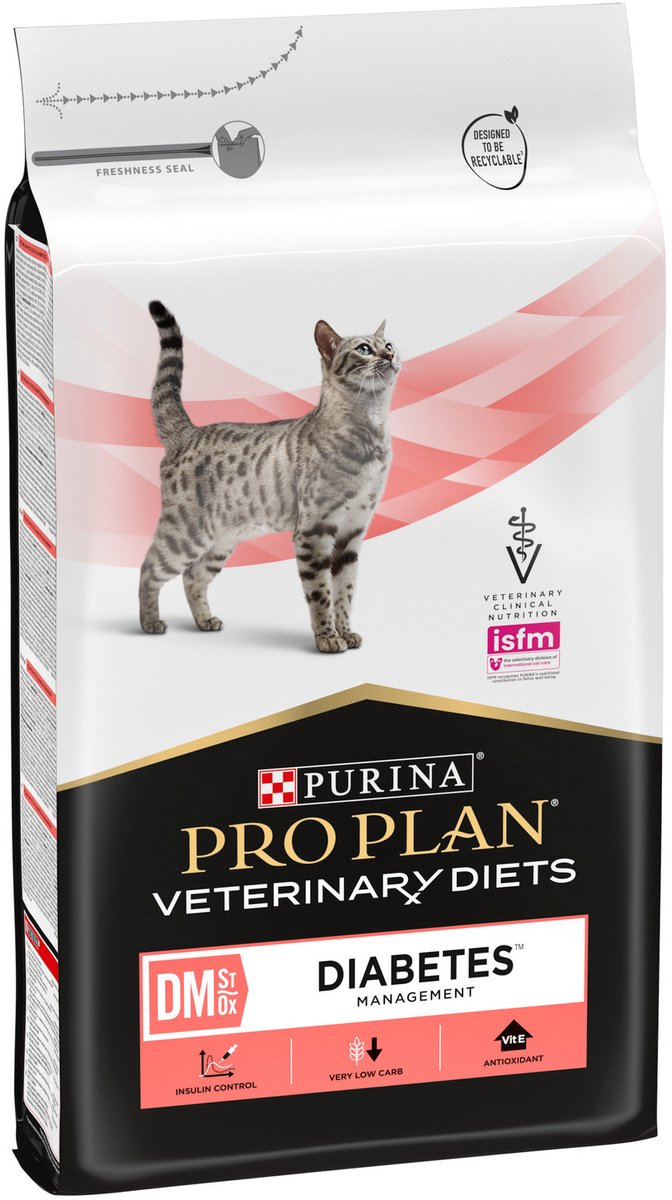 PURINA PRO PLAN Veterinary Diets Feline DM ST/OX Diabetes Management - 2 x 5 kg - Pack Ahorro