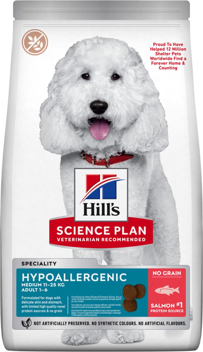 Hill's Science Plan Hypoallergenic Adult Medium con salmón - 2 x 2,5 kg - Pack Ahorro