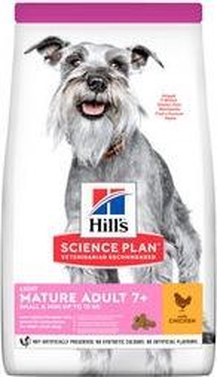 Hill's Science Plan Light Mature Adult 7+ Small & Mini con pollo - 3 x 2,5 kg - Pack Ahorro