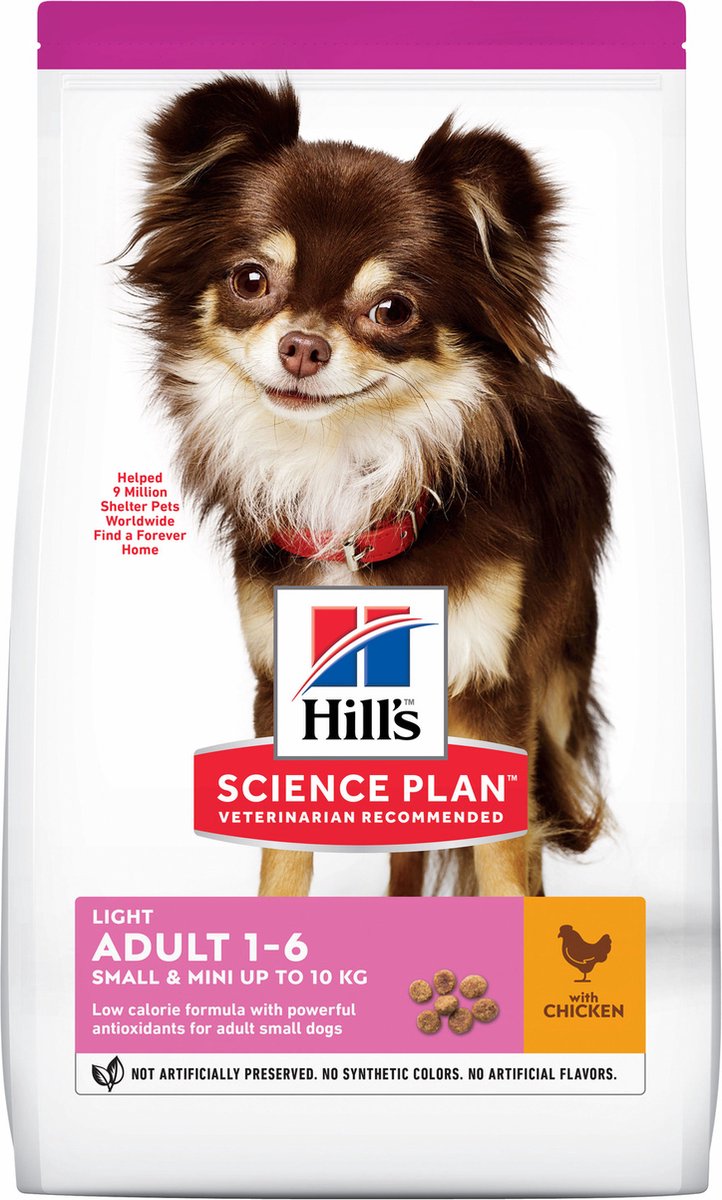 Hill's Science Plan Light Adult 1-6 Small & Mini con pollo - 2 x 6 kg - Pack Ahorro