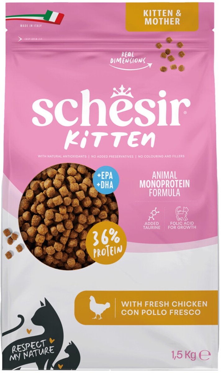 Schesir Kitten con pollo - 3 x 1,5 kg  - Pack Ahorro