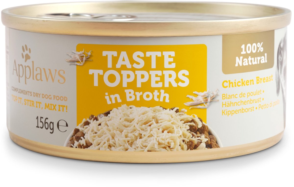Applaws Taste Toppers Natural en caldo 48 x 156 g - Pack Ahorro - Pollo