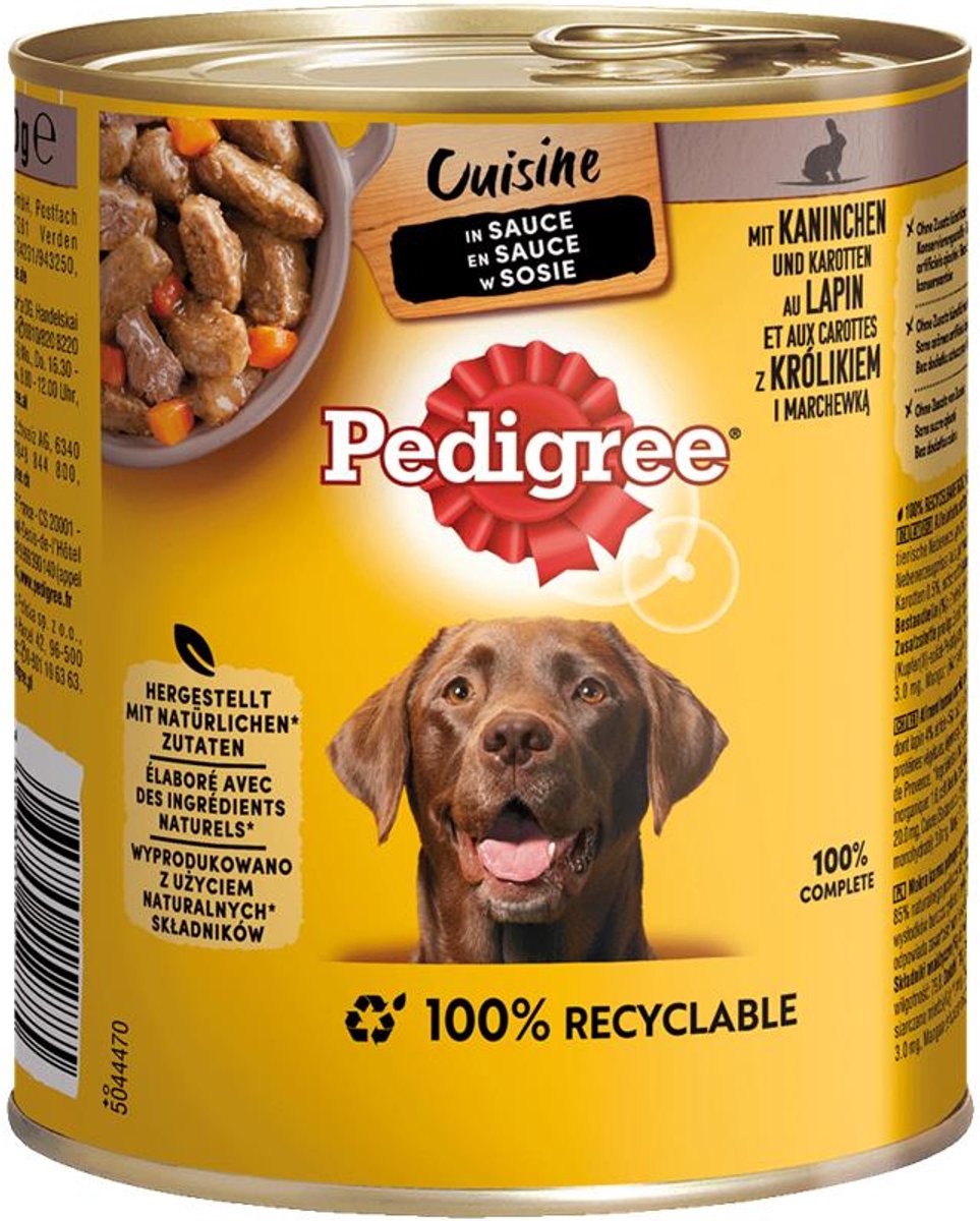 Pedigree Classic 12 x 800 g - Conejo y zanahorias en salsa