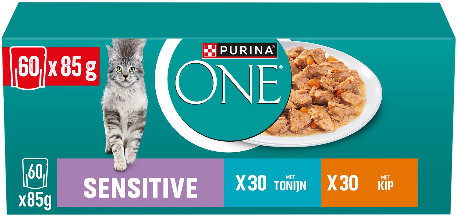 PURINA ONE Sensitive Mix Adult 60 x 85 g - 120 x 85 g - Pack Ahorro
