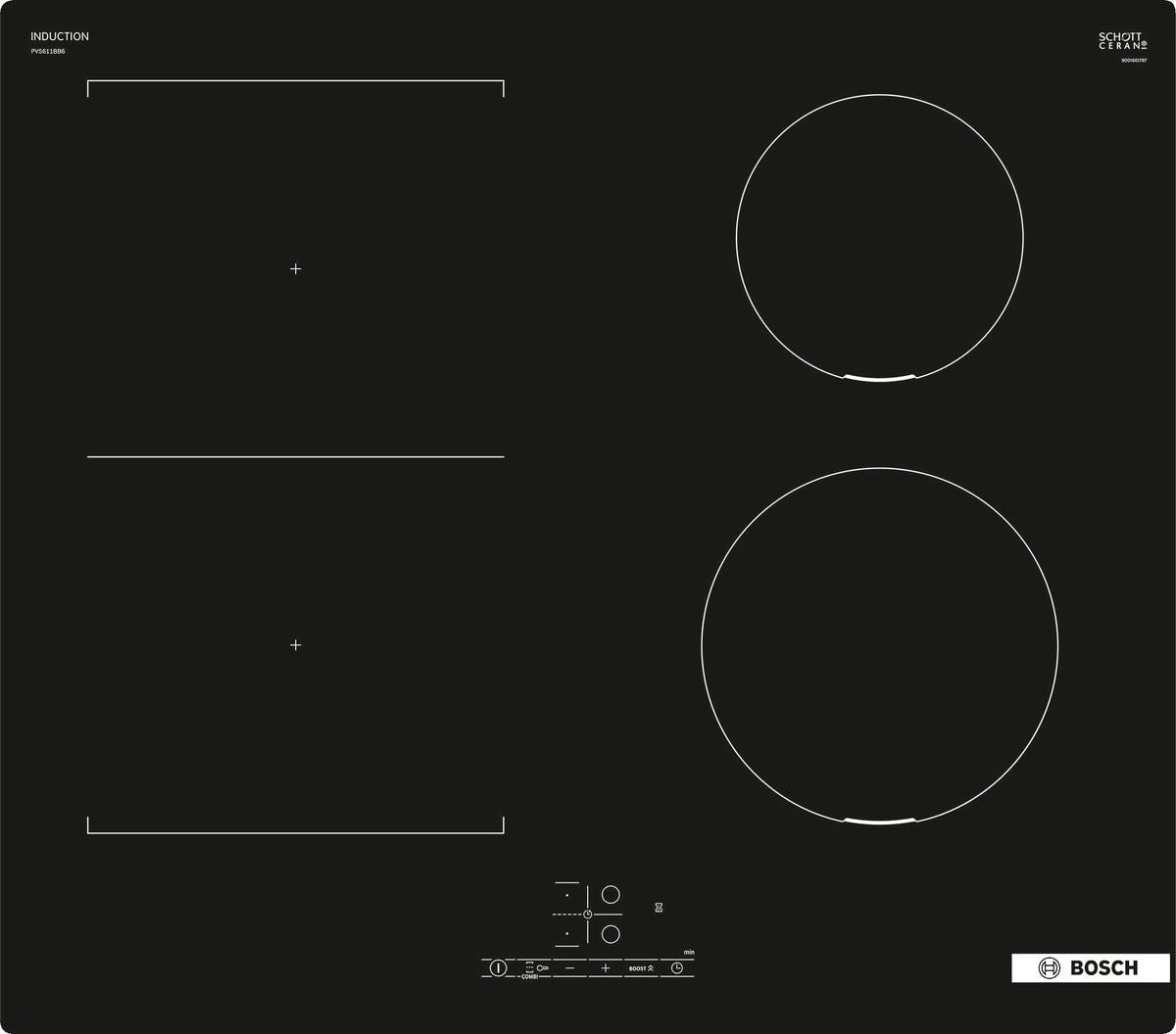 Bosch Serie 4 PKF611BB8E hobs Negro Integrado 59.2 cm Cerámico 4 zona(s)