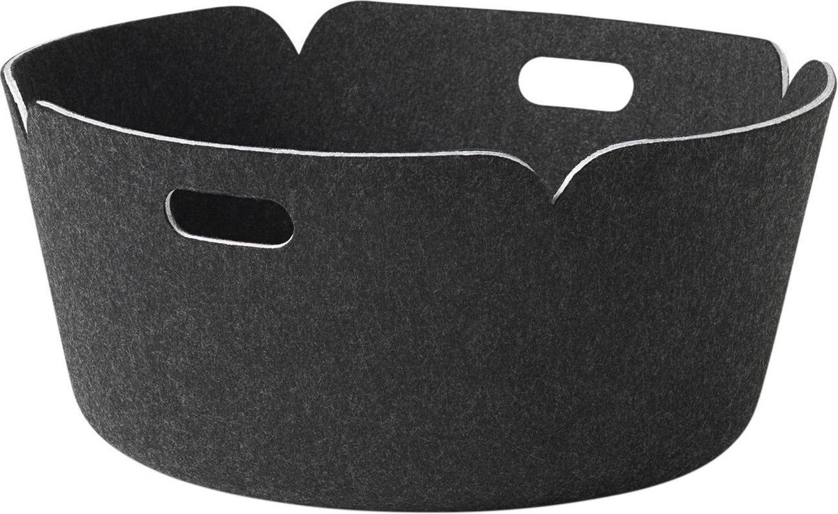 Muuto Cesta Restore, redonda Black melange (negro)
