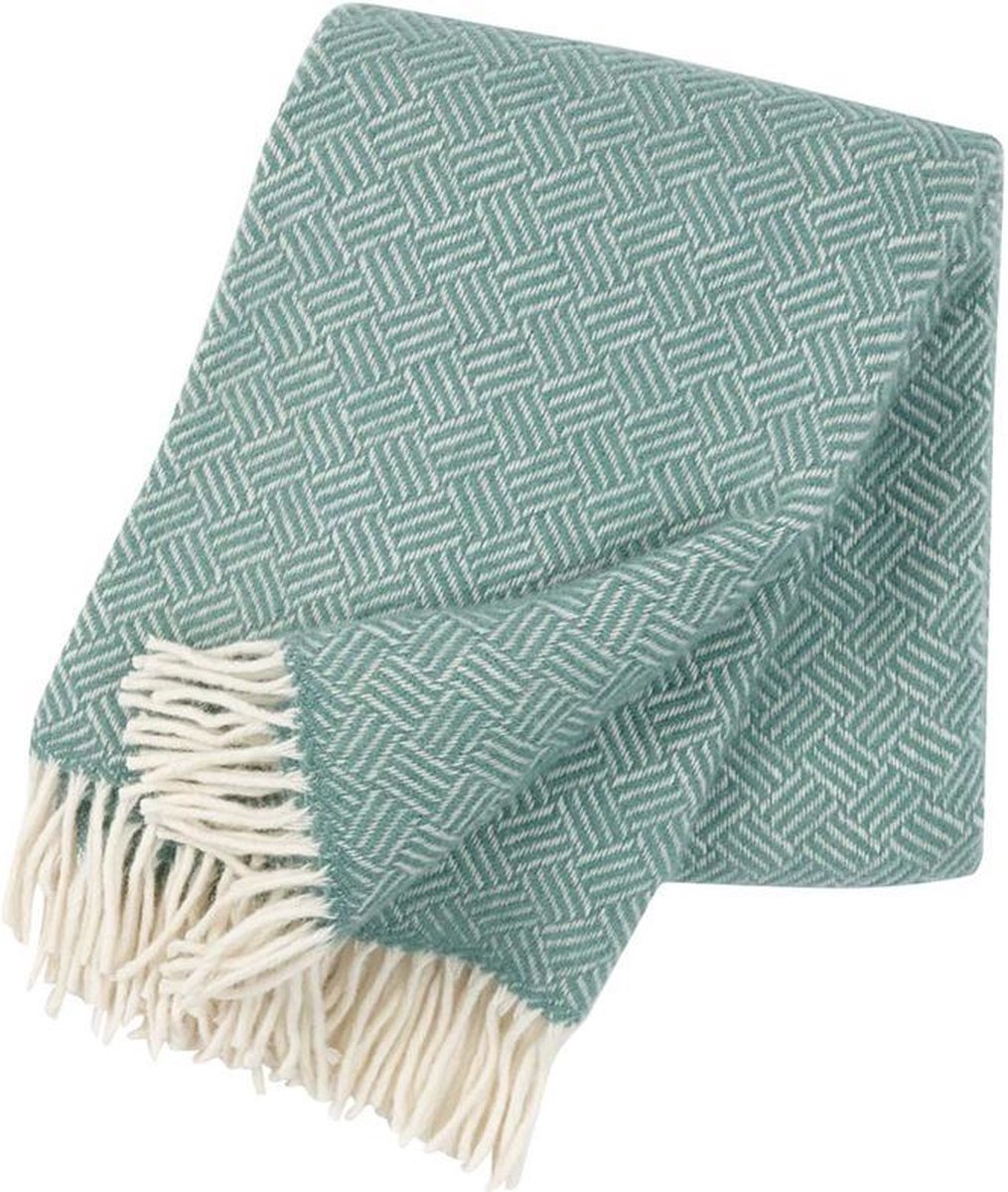 Klippan Yllefabrik Plaid in lana Samba menta