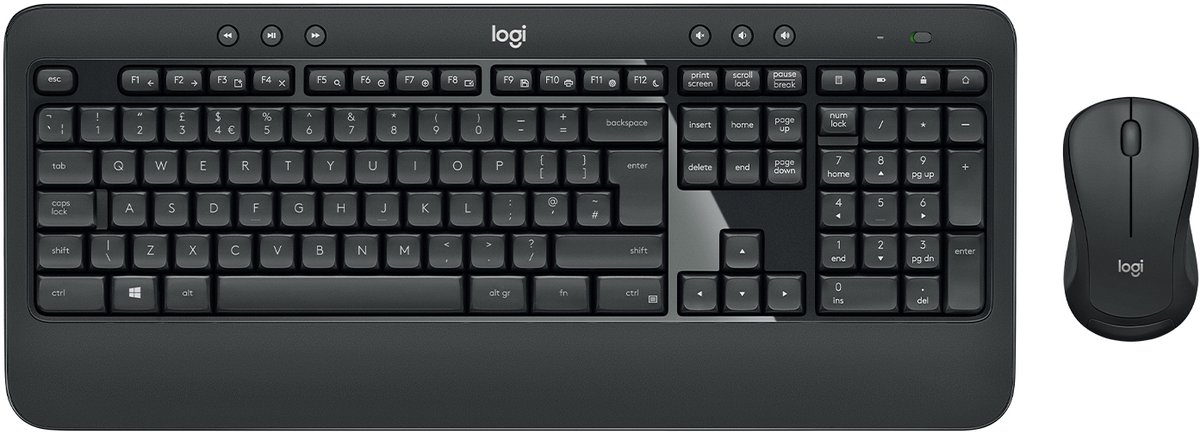 Logitech 920-008680 teclado Ratón incluido Universal RF inalámbrico QWERTY Español Negro, Blanco