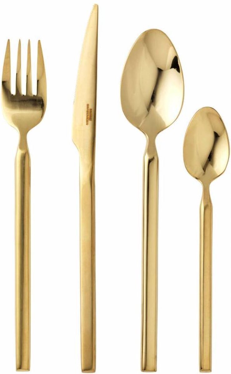 Broste Copenhagen Cubertería Tvis 16 piezas, dorado
