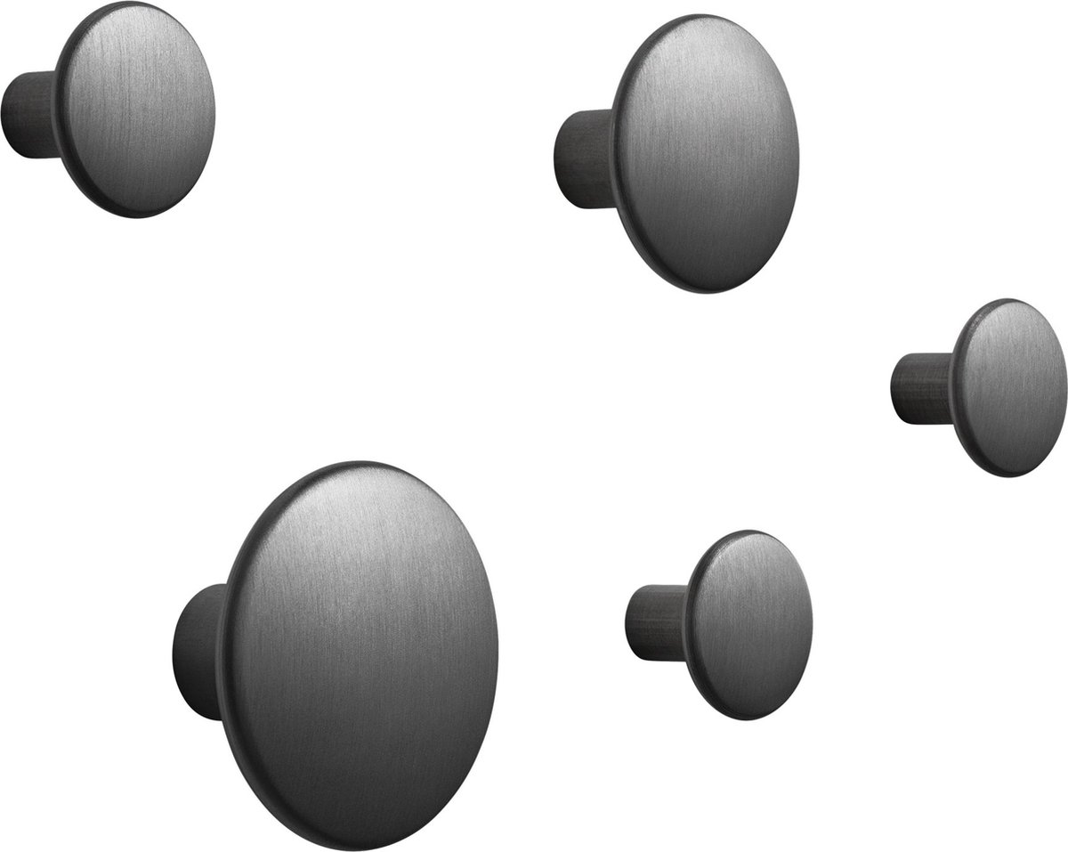 Muuto 5 Colgadores The Dots, metal negro