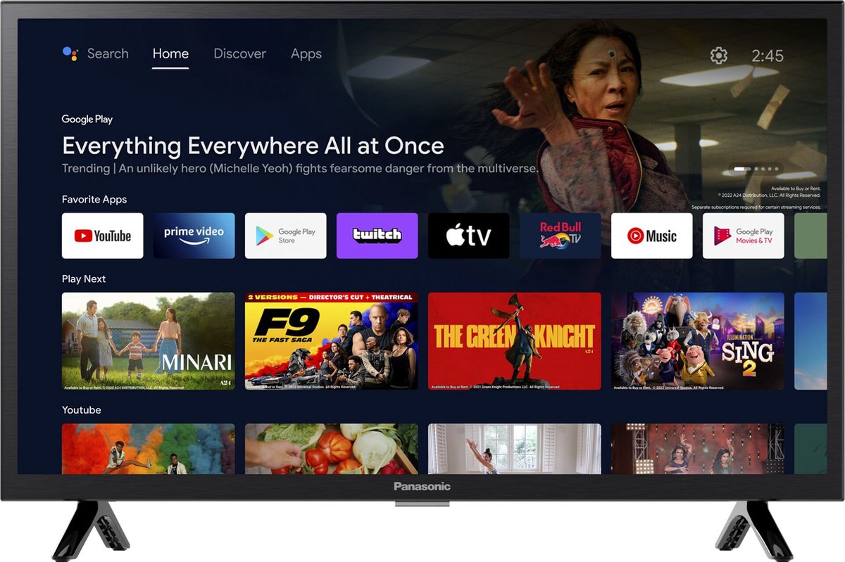 Televisor Panasonic 24" TX24MSW504 | HD | Android TV | NEGRO