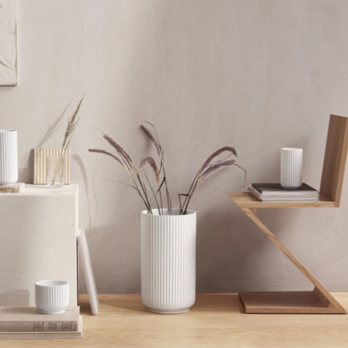 Lyngby Porcelæn Vaso Lyngby bianco 38 cm