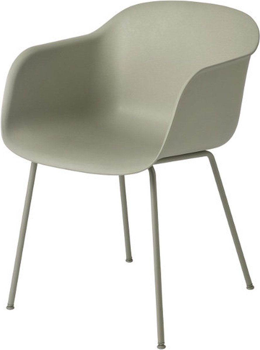 Muuto Sedia con braccioli Fiber Chair Verde polvere, verde (plastica)