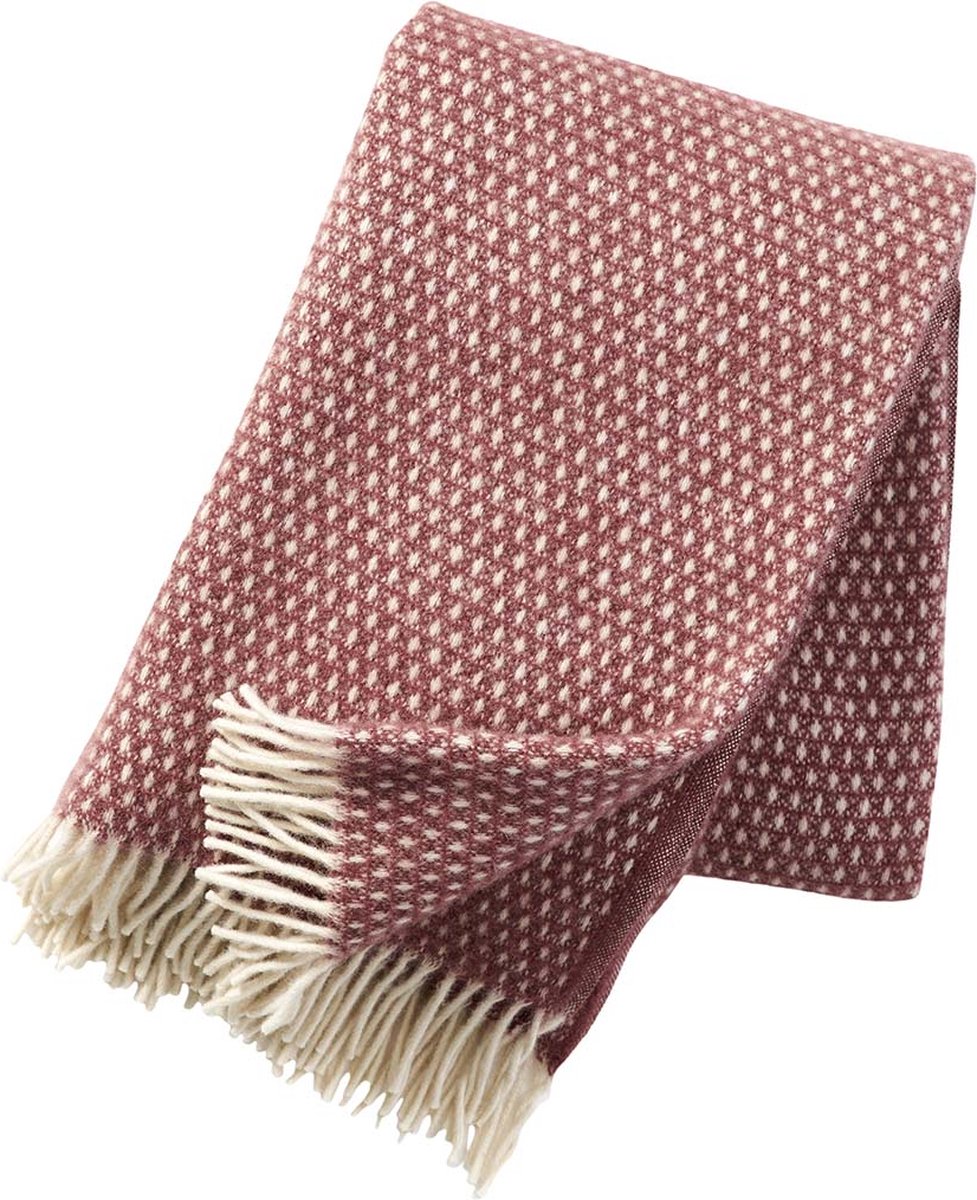 Klippan Yllefabrik Plaid in lana Knut rosso ruggine