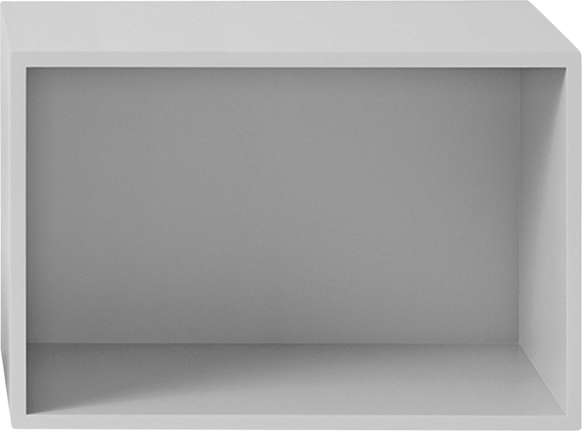 Muuto Scaffalatura Stacked 2.0 con piastra posteriore, grande grigio chiaro