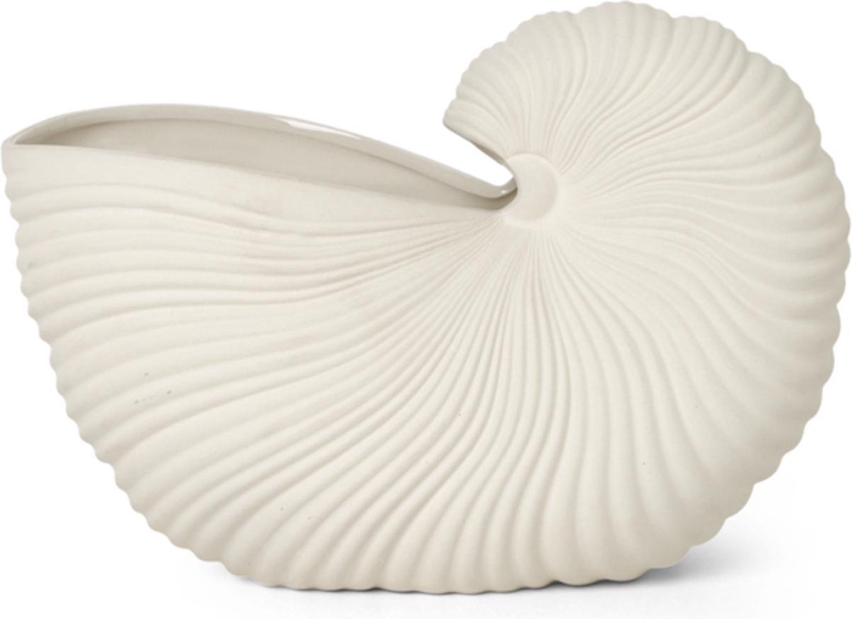 Ferm Living Vaso da fiori Shell Bianco sporco, 31x15x21 cm