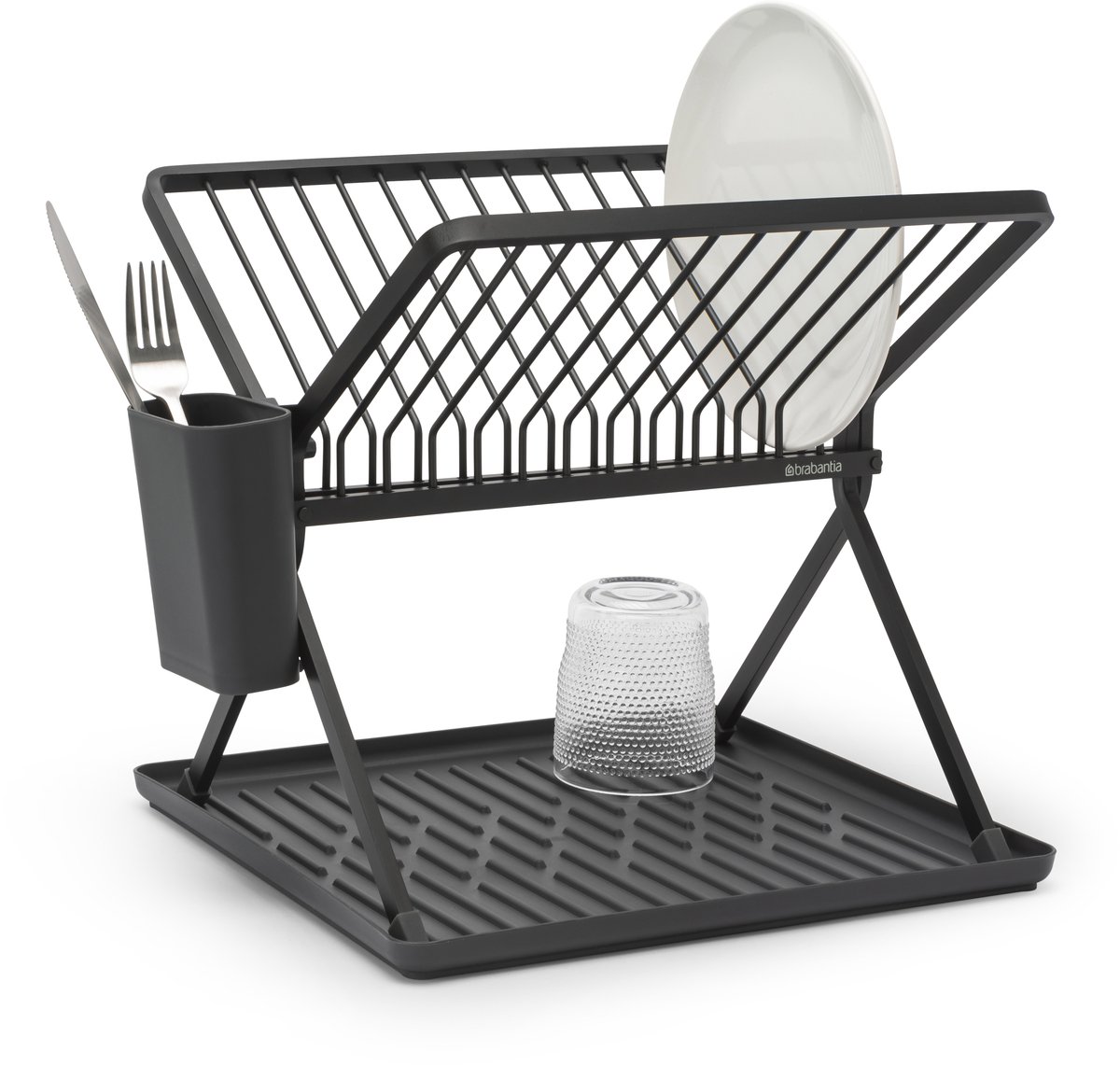 Brabantia Scolapiatti pieghevole Sinkside 37 cm Grigio scuro