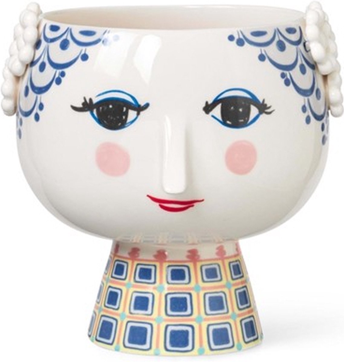 Bjørn Wiinblad Vaso con piede Eva Ø 21 cm Blu