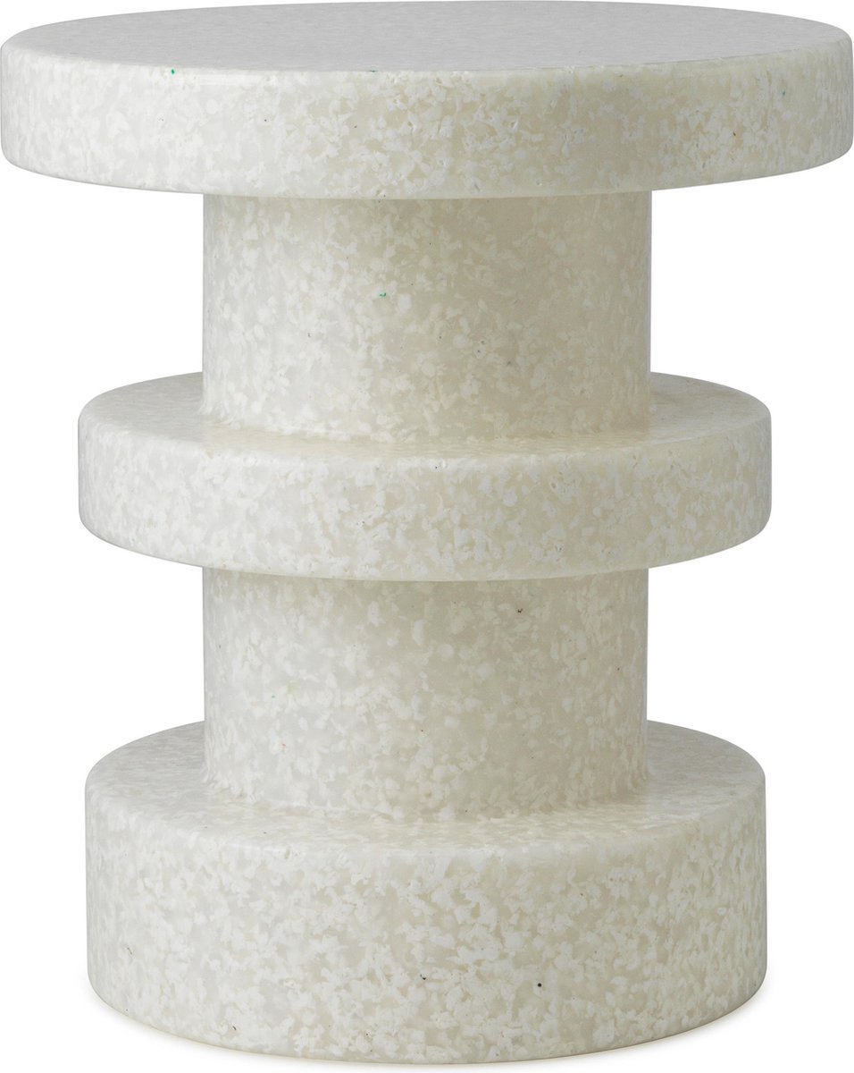 Normann Copenhagen Sgabello Bit Stack Bianco-bianco, Ø36x42 cm