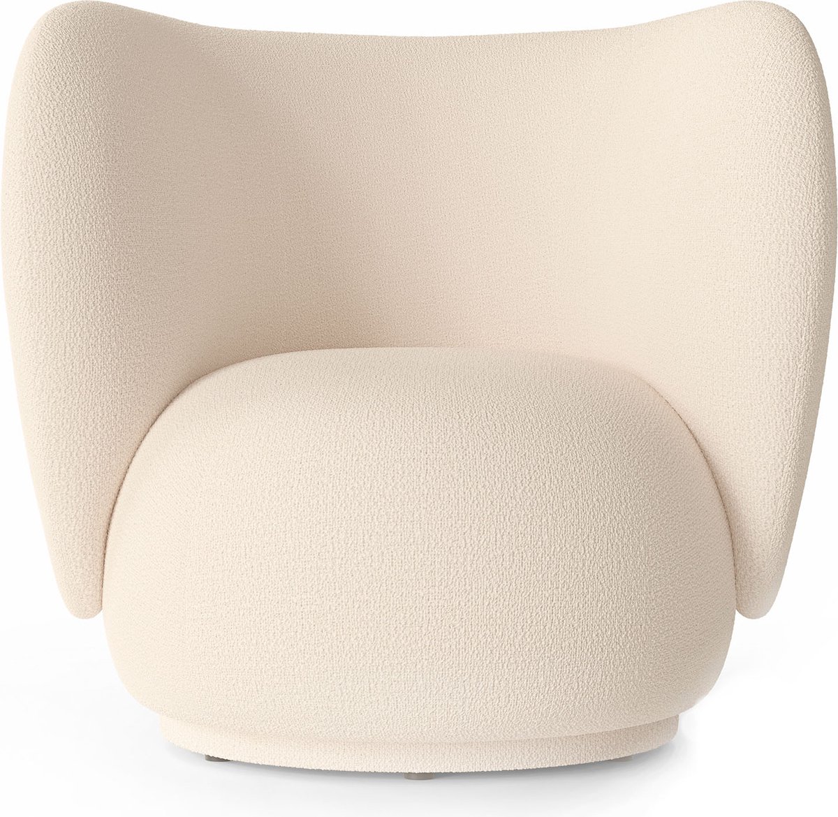 Ferm Living Poltrona boublé Rico Bouclé di lana off-white
