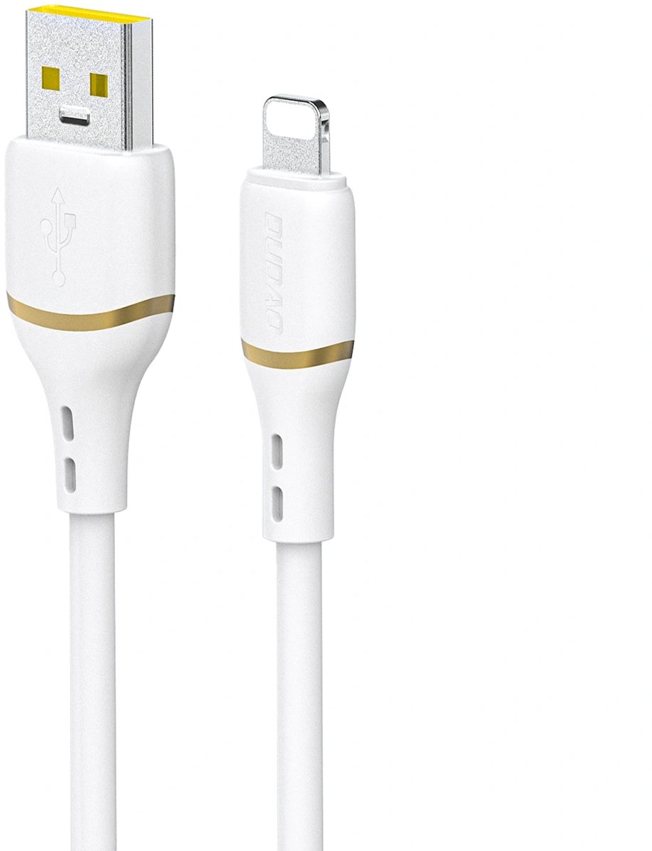 Dudao L25L USB-A - Lightning 1m 30W Soft Silicone Braided Cable - White