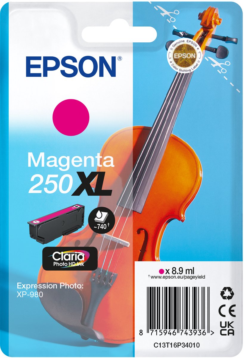 Epson 250XL - XL - magenta - original - ink cartridge