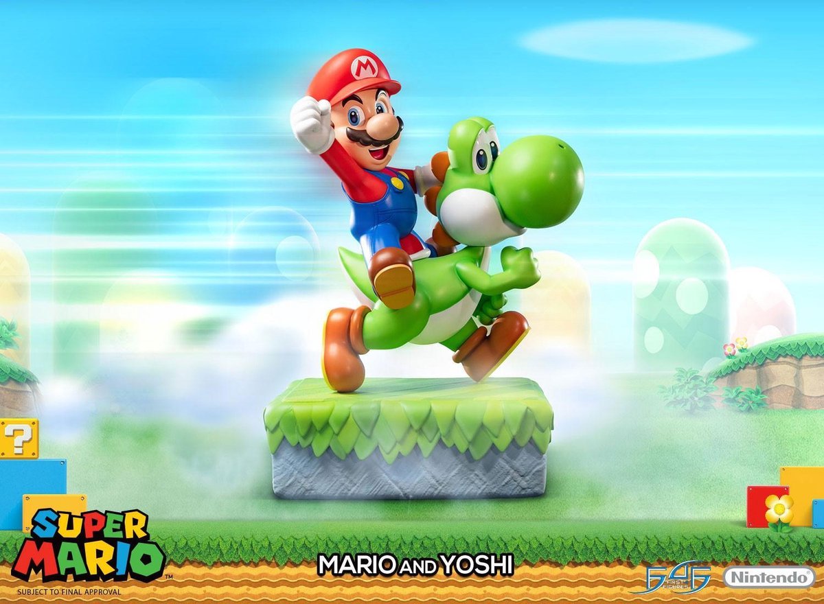 First 4 Figures - Super Mario Statue: Mario And Yoshi Standard Edition - Figur