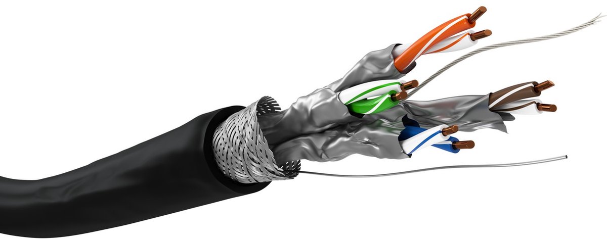 Pro goobay CAT 6A - S/FTP - Sort - 100m