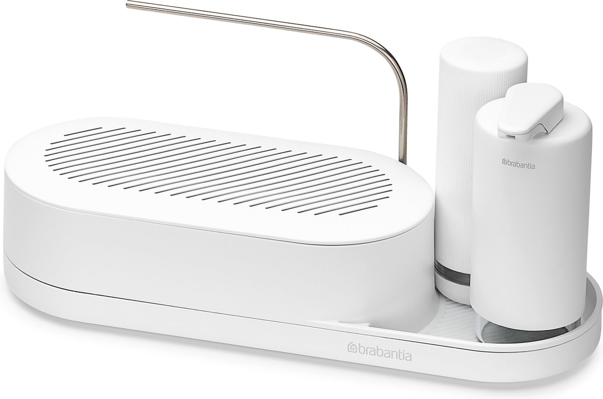 Brabantia Organizzatore per lavello SinkStyle, set di 3 pezzi Mineral fresh white