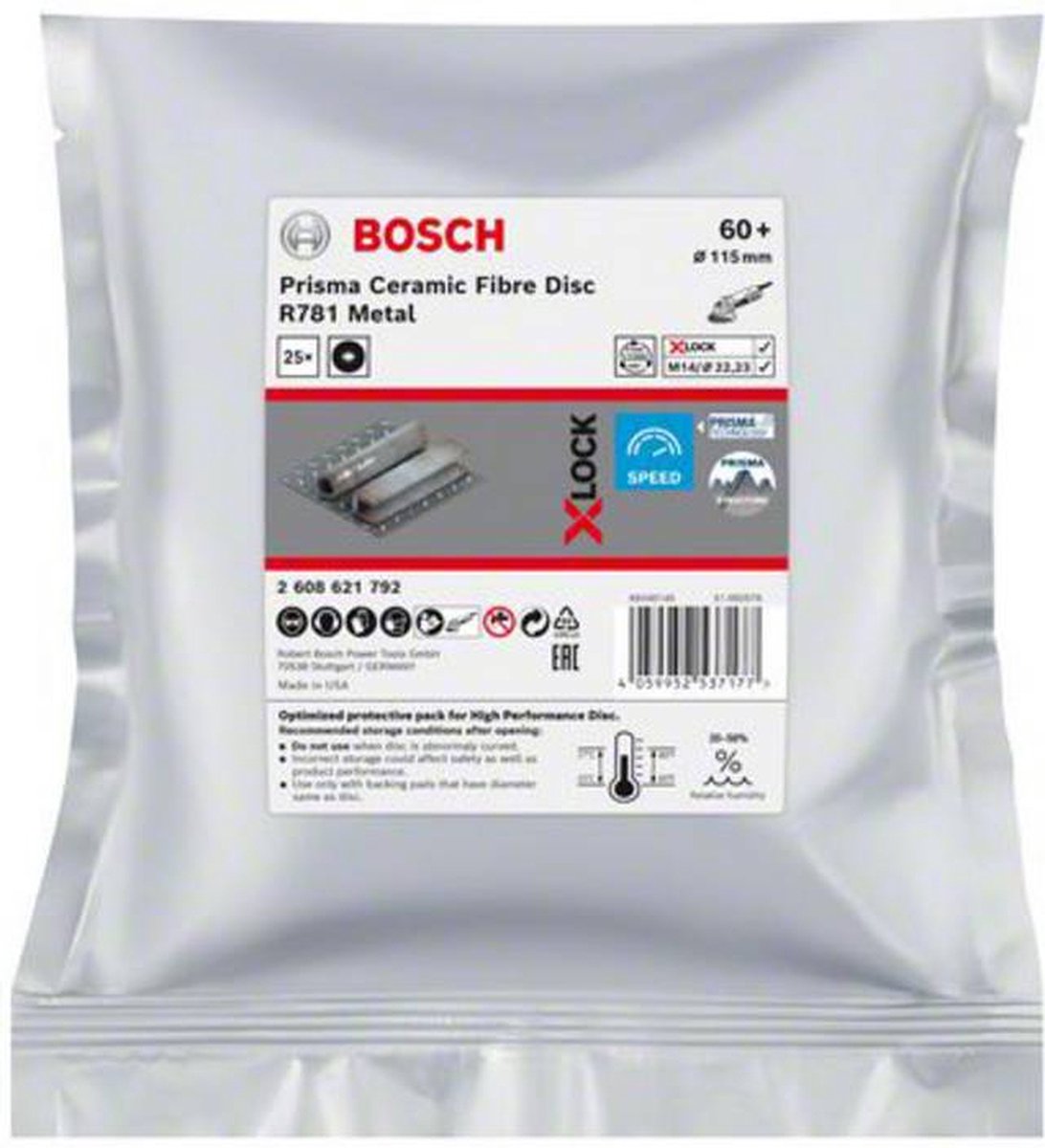 Bosch Accessories 2608621792 Disque en fibres Diamètre 115 mm Grain=60 25 pc(s)