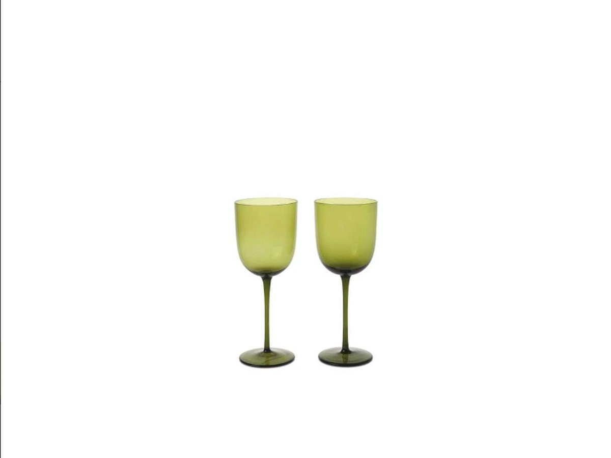 Ferm Living Bicchieri da vino rosso Host, confezione da 2 pezzi, 36 cl Verde muschio