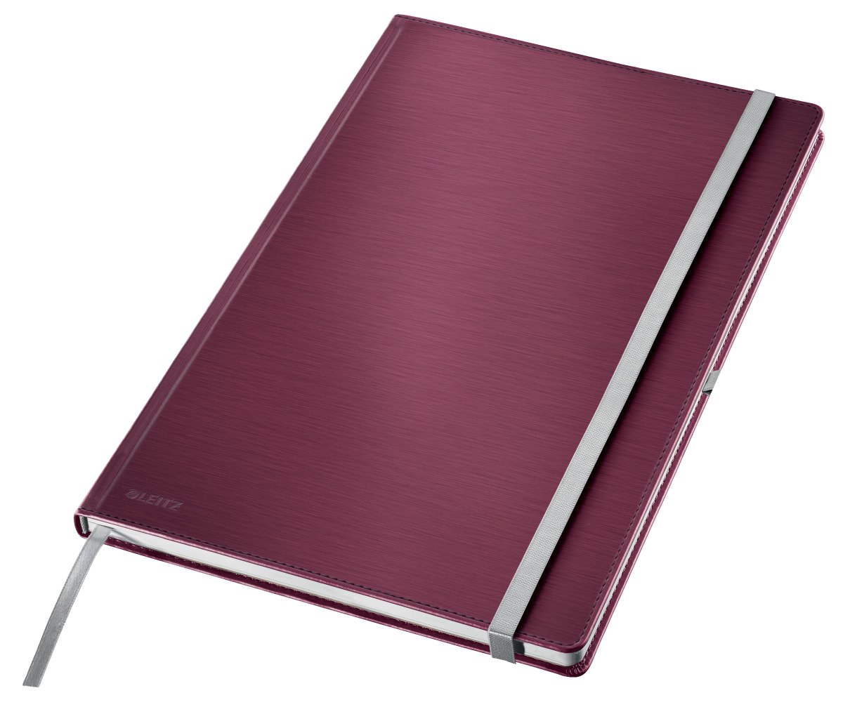 Leitz Style notesbog A4 linjeret med hardcover, rød