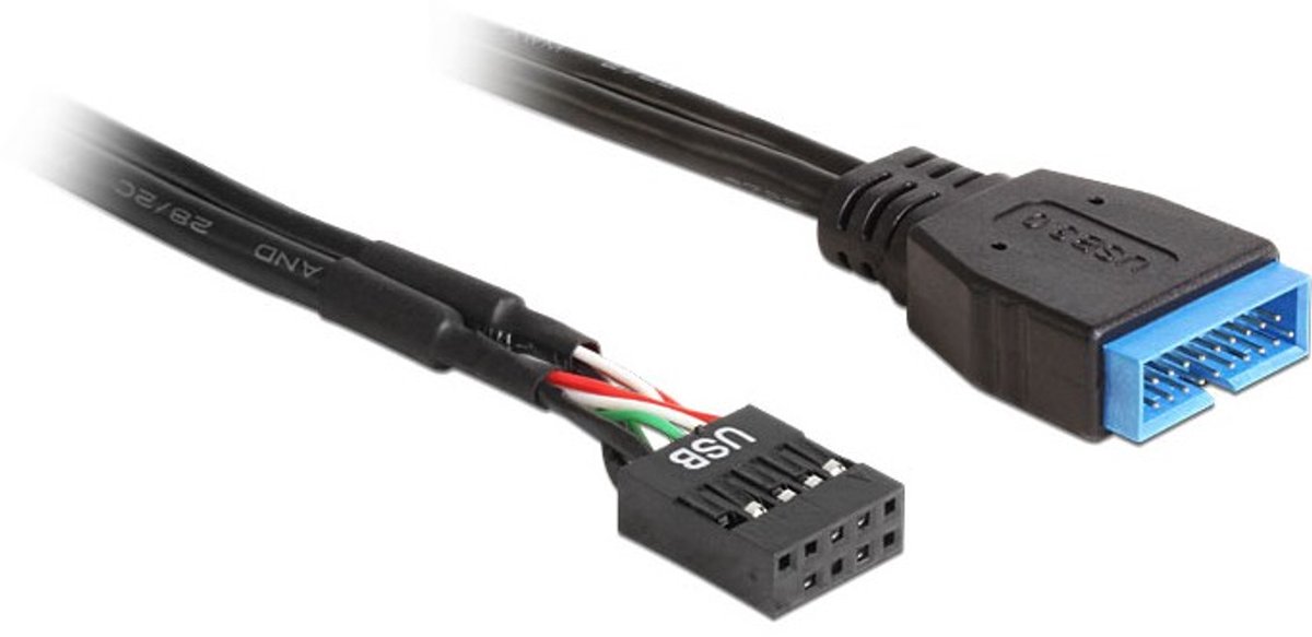 DeLOCK USB internal cable - 9 pin USB header to 19 pin USB 3.0 header - 30 cm