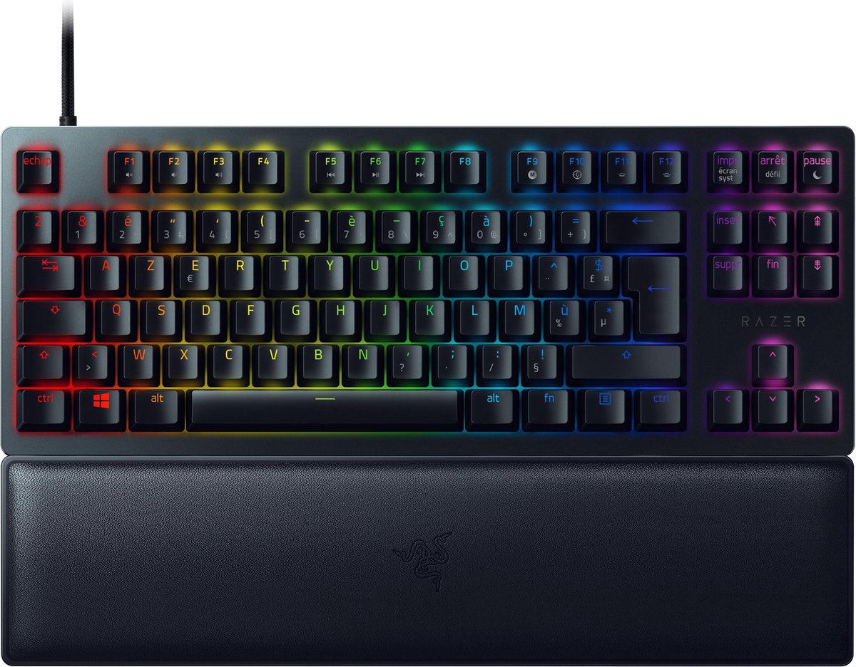 Razer Huntsman V2 - Optical Red (Linear) - Gaming Tastatur - Uden Numpad - Fransk - Sort