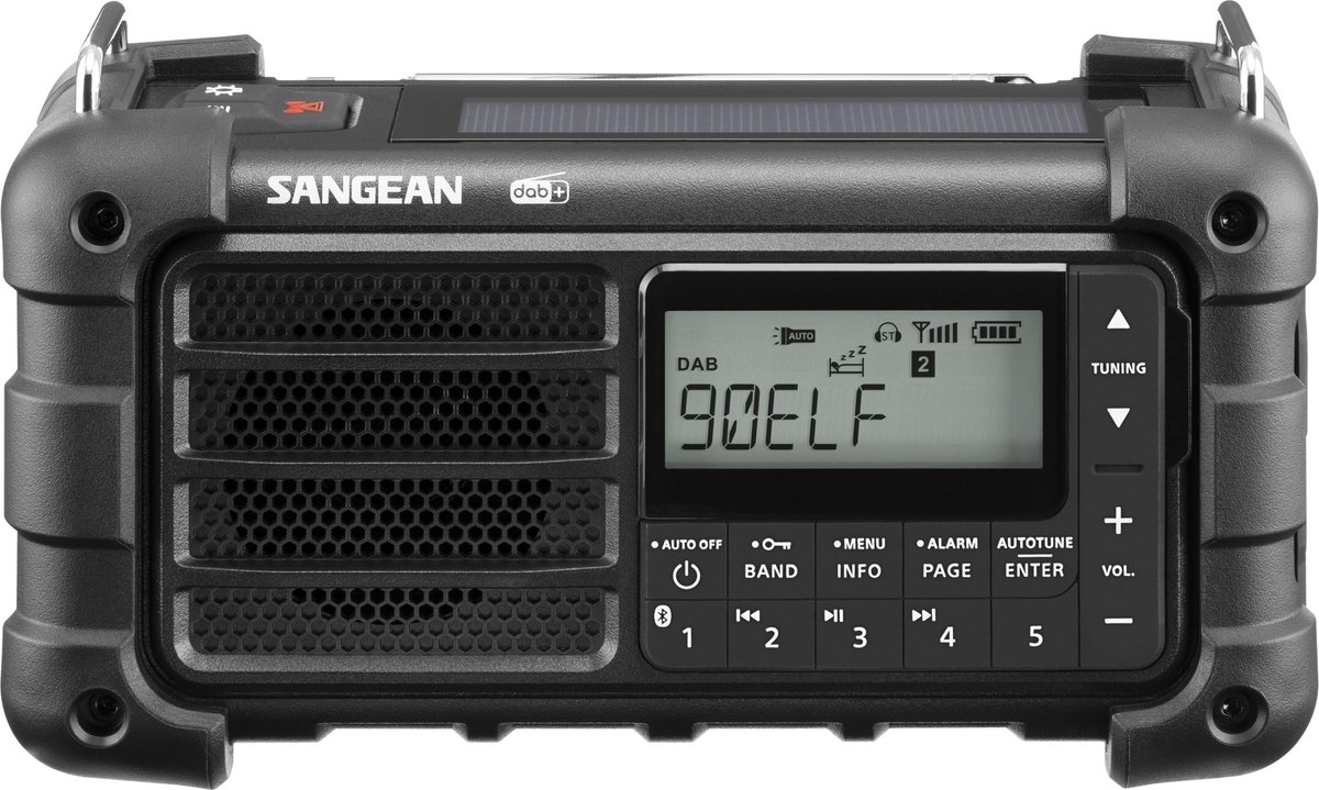 Sangean MMR-99 - Bluetooth - Handcrank - Solar Radio - AM/FM - Mono - Sort