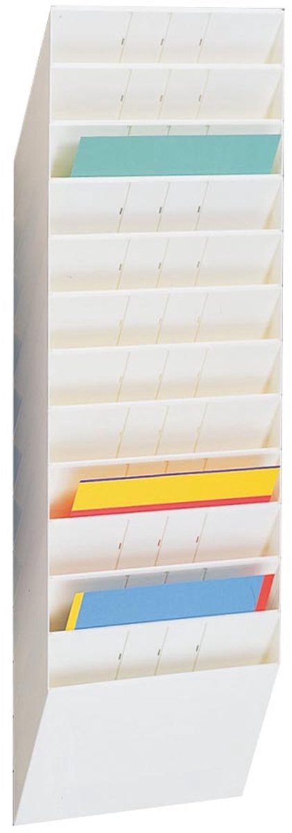 DURABLE Brochure og blanketholder for brochurer i A4 tværformat til vægmontering. Sæt med 12 bakker.